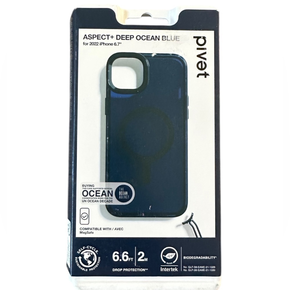 Pivet - Aspect+ Case with Magsafe for Apple iPhone 14 Ocean Blue New